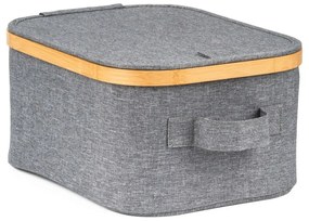 Úložný box G21 24 x 30 x 15 cm, bambusový s vekom, sivý