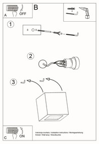 Nástenné svietidlo Leo, 1x čierne keramické tienidlo