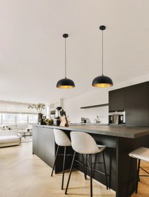 LED čierno-zlatý moderný luster Sqube