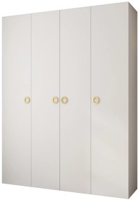 Šatníková skriňa 190 cm Carmela 40-1 (biela + zlatá). Akcia -20%. Vlastná spoľahlivá doprava až k Vám domov. 1126538