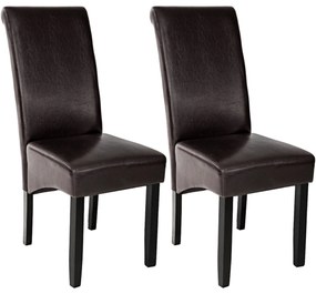 tectake 401294 2 jedálenské stoličky ergonomické, masívne drevo - cappuccino