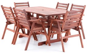 Záhradná stolová zostava Torin - 6 miest, hnedá