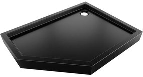 Mexen Flow+, päťuholníková sprchová vanička, pravá, 100 x 80 cm, čierna matná, 46P708010RH