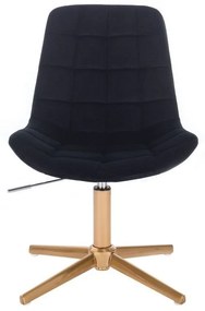 LuxuryForm DESIGN Stolička PARIS VELUR na zlatom kríži - čierna