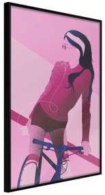 Artgeist Plagát - Woman on Bicycle [Poster] Veľkosť: 20x30, Verzia: Čierny rám