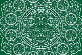 Samolepiaca tapeta jemná etnická Mandala v zelenom prevedení - 225x150
