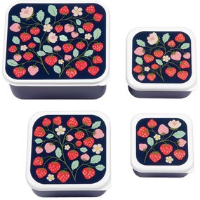 A Little Lovely Company - súprava štyroch desiatových škatuliek - jahody