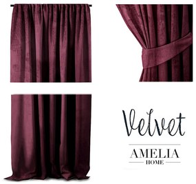 Záves AmeliaHome Velvet 140x270 cm burgundy
