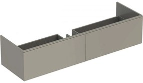 GEBERIT Xeno2 závesná skrinka pod umývadlo (z materiálu Varicor), 2 zásuvky s LED osvetlením, 1595 x 473 x 350 mm, šedo-béžová/matne lakované, 500.346.00.1