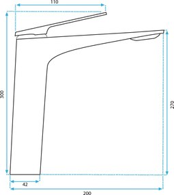 Rea Avalon, vysoká umývadlová batéria h-305, grafitová, REA-B2704