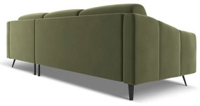 Zelená zamatová rohová pohovka (pravý roh) Nalu – Makamii