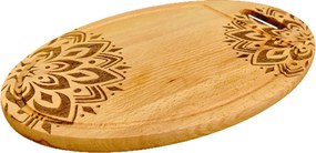AMADEA Drevená servírovacia doska - podnos oválne mandala, masívne drevo, 38 cm