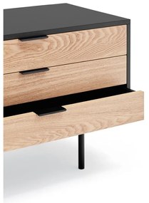 TV stolík v dekore duba v čierno-prírodnej farbe 180x52 cm Sierra – Teulat
