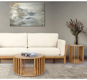 Konferenčný stolík z dubového dreva Woodman Drum, ø 83 cm