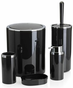 Sada kúpeľňových doplnkov Carmen čierna/prvky s chrómovou povrchovou úpravou