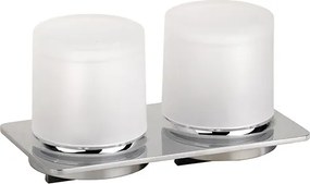 Bemeta Design ORGANIC: Dávkovač mydla, 2 x 200 ml, dvojitý, nerez, sklo - 157109471
