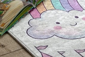 Detský koberec protišmykový BAMBINO 61400 krémový / ružový