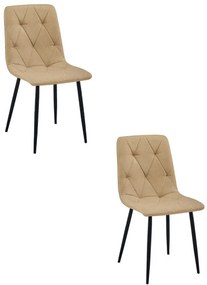 Set dvoch jedálenských stoličiek LIBRA hnedé / čierne nohy (2 ks)