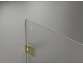 Mexen Lunar-F L, sklápací sprchový kút pravý 80 x 80 cm, 8mm číre sklo, zlatý kartáčovaný - 836L-080-080-55-00-P