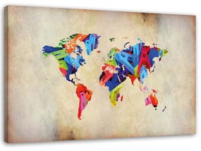 Gario Obraz na plátne Mapa sveta farebné šialenstvo Rozmery: 60 x 40 cm