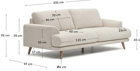 Béžová pohovka 231 cm Karin - Kave Home