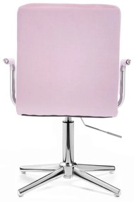 LuxuryForm DESIGN Stolička VERONA VELUR na striebornom kríži - levanduľa