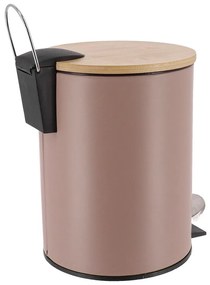 TENDANCE Odpadkový kôš Timeless, béžová/s drevenými prvkami, 2,5 l