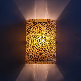 Mosaic lampa nástenná orientálna turkish Cylinder AMBER 17*26