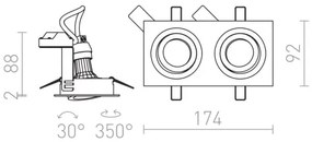 RED - Design Rendl - R12713- Podhľadové svietidlo PASADENA 2xGU10/50W/230V