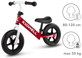 Detský balančný bicykel Kidwell REBEL 12" s EVA kolesami a ložiskami