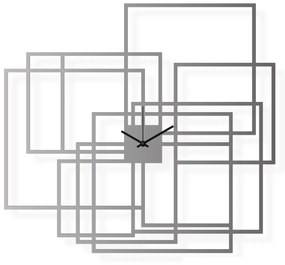 Veľké hodiny na stenu nerezové, 65x60 cm: Pravouholníky | atelierDSGN