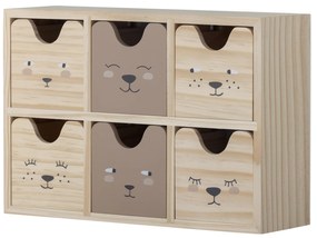 Bloomingville Drevený úložný box so zásuvkami Calle Nature