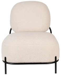 Krémové kreslo z textílie buklé Polly – White Label