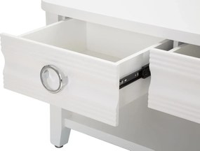Konferenčný stolík Shine 90 cm so zásuvkami biely