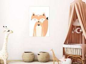 Artgeist Obraz - Happy Fox (1 Part) Vertical Veľkosť: 60x90, Verzia: Na talianskom plátne
