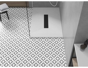 Mexen Toro, SMC obdĺžniková sprchová vanička 110 x 90 cm, biela, čierna krytka, 43109011-B