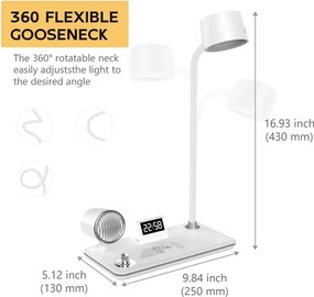 Stolná lampa 4 v 1 MDHL MD-1772 - biela