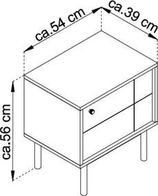 Nočný stolík / skrinka Japandi, béžový kašmír