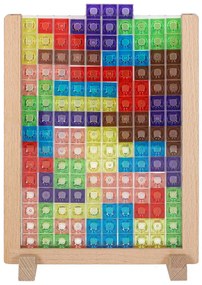 KIK Logická hra Tetris zo dreva a plastu na stojane