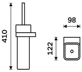 NIMCO NKC 30094K-90 - Nástenná WC štetka NIKAU biela/matná čierna