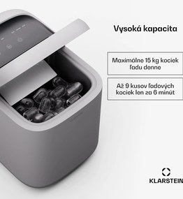 Klarstein SparkIce stroj na výrobu ľadu, 2 režimy, 1,5 l studenej vody, automatické čistenie, 15 kg/24 hod