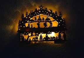 Nexos 28392 Vianočná dekorácia - krajina - 10 LED, teplá biela