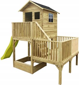 Drevený záhradný domček Hubert s pieskoviskom klzák K-120 4iQ
