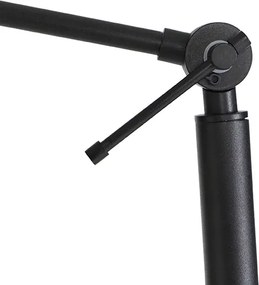 Stojacia lampa čierna nastaviteľná s červeným tienidlom a zlatým interiérom 50 cm - Editor