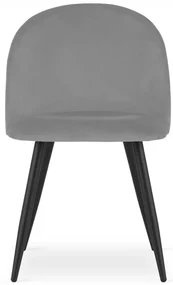 Set dvoch jedálenských stoličiek BELLO zamatové svetlosivé (čierne nohy) 2ks