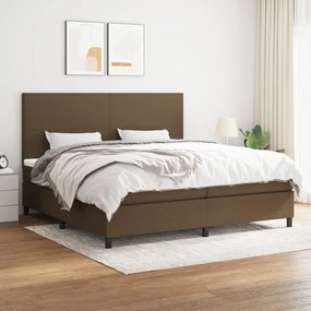 Boxspring posteľ s matracom tmavohnedá 200x200 cm látka 3141644