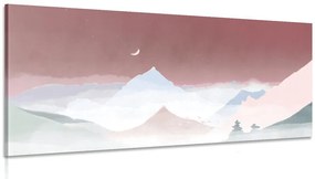 Obraz mesiac nad pastelovými horami Varianta: 100x50