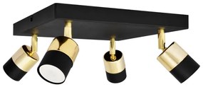 LED Bodové svietidlo TUBSSON 4xGU10/4,8W/230V čierna/zlatá