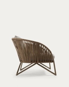 Svetlosivé/hnedé kovové záhradné kreslo Branzie – Kave Home