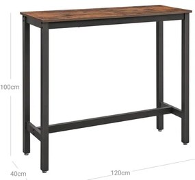 Barový stolík BARTIS hnedý/čierny